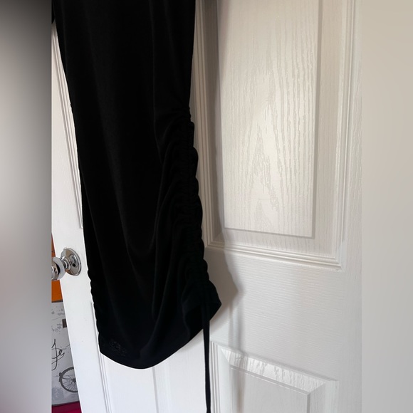 Ruched Drawstring Dress, Casual Bodycon Crew Neck Short Sleeve Dress - Picture 5 of 8